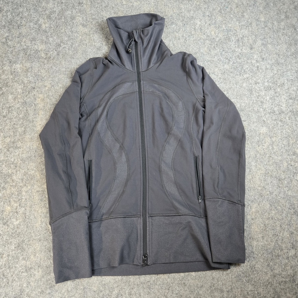 Lululemon In Stride Jacket Womens 6 Black Lightweight Stretch Athletic Yoga